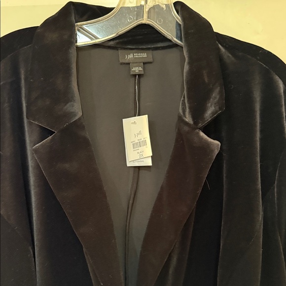 J. Jill Black Velvet Blazer size 2X - Picture 4 of 7